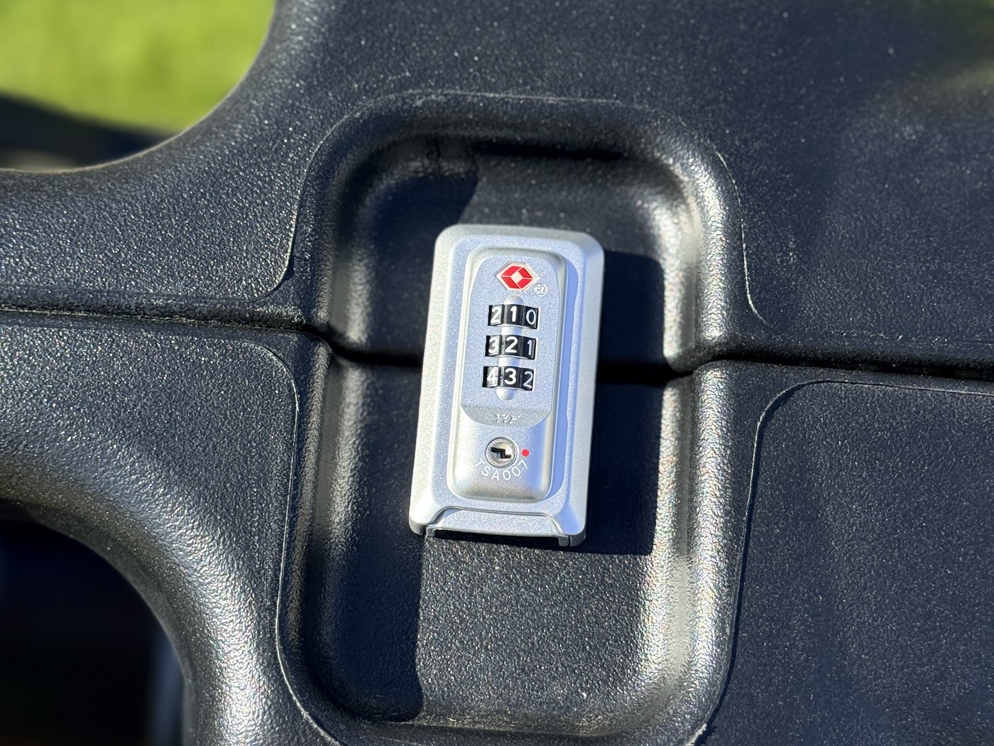 Recessed TSA-approved combination latch on the Shokbox Pro